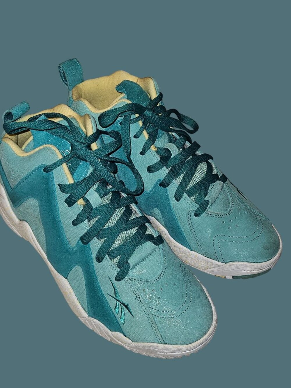 Reebok Kamikaze Teal Blue Suede Sneakers Men Size 8 - Picture 2 of 10
